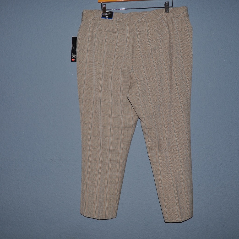 082 NWT Plaid Slimming Trouser Pant sz 18 petite - Picture 5 of 8